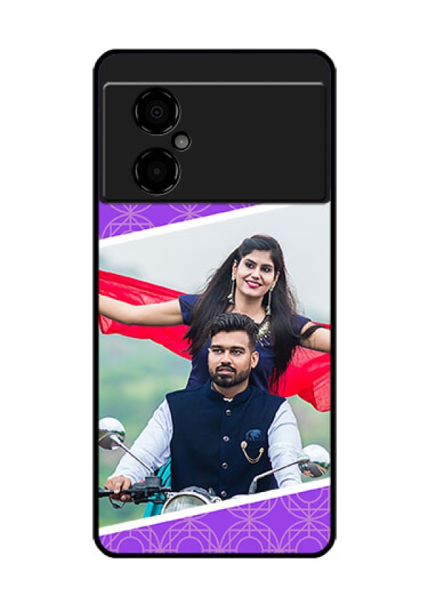 Poco M4 5G Custom Glass Phone Case - Violet Pattern Design