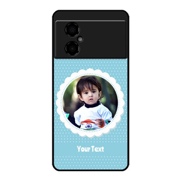 Poco M4 5G Personalised Glass Phone Case - Violet Pattern Design