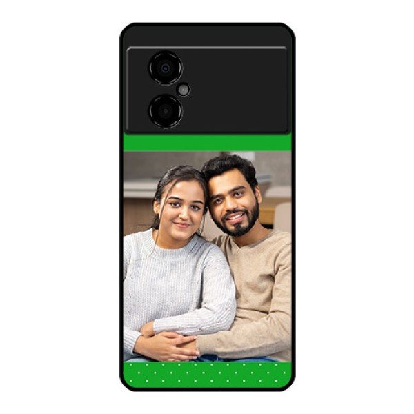 Poco M4 5G Personalized Glass Phone Case - Green Pattern Design