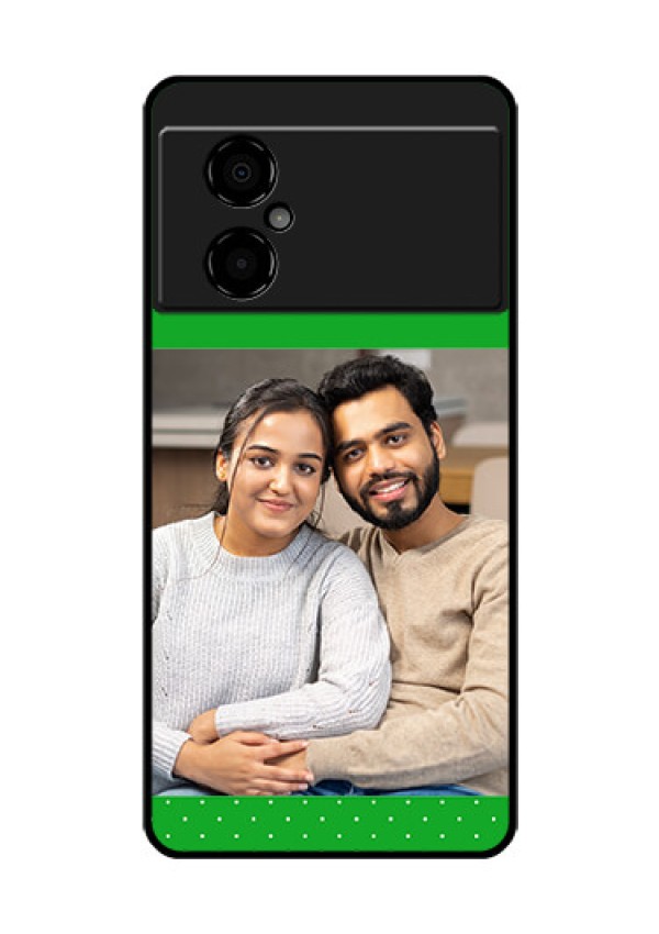Poco M4 5G Personalized Glass Phone Case - Green Pattern Design