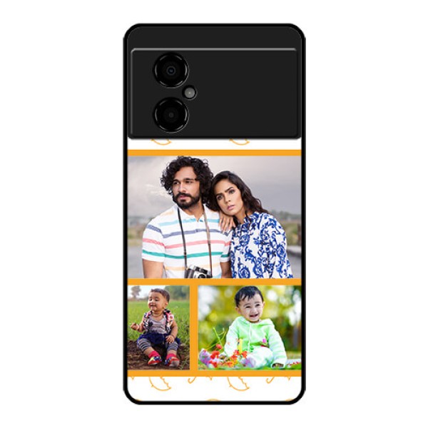Poco M4 5G Custom Glass Mobile Case - Yellow Pattern Design