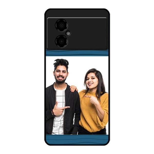 Poco M4 5G Custom Glass Phone Case - Blue Pattern Cover Design