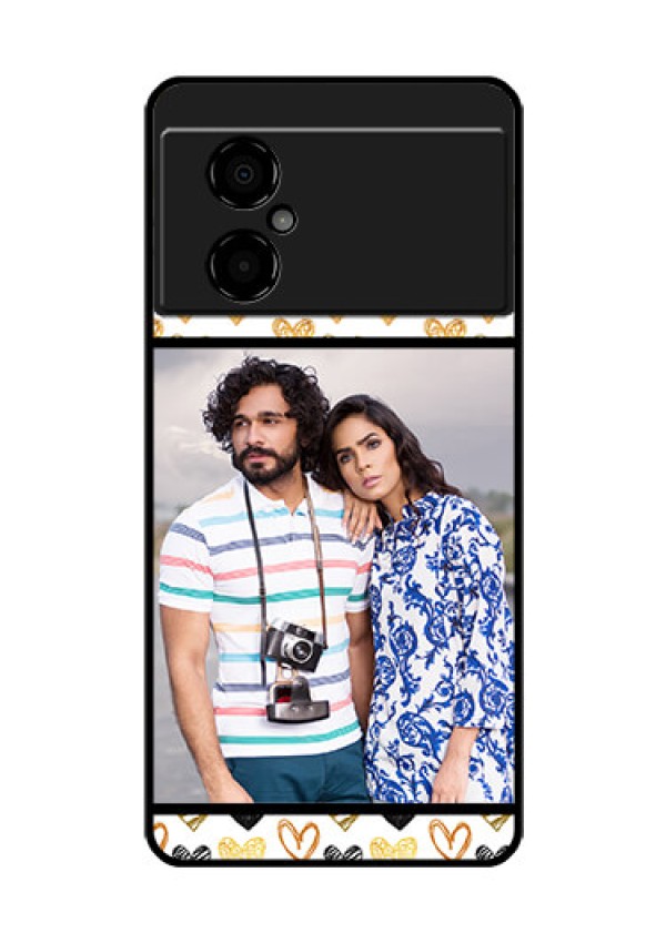 Poco M4 5G Photo Printing on Glass Case - Love Symbol Design