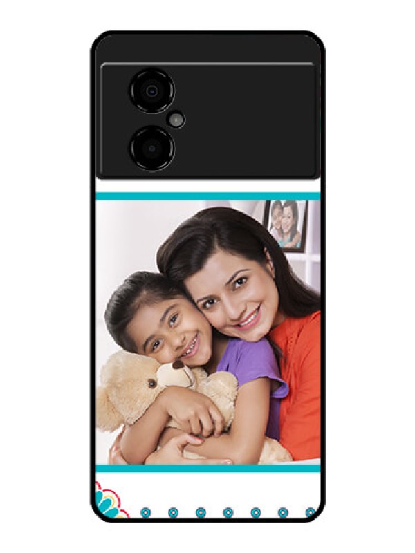 Custom Poco M4 5G Custom Glass Phone Case - Flower Design