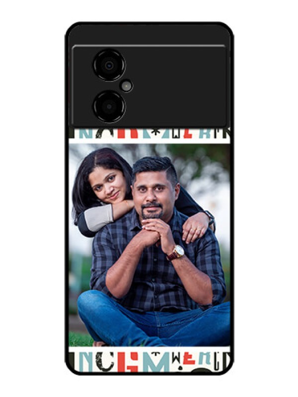 Custom Poco M4 5G Personalized Glass Phone Case - Alphabet Design