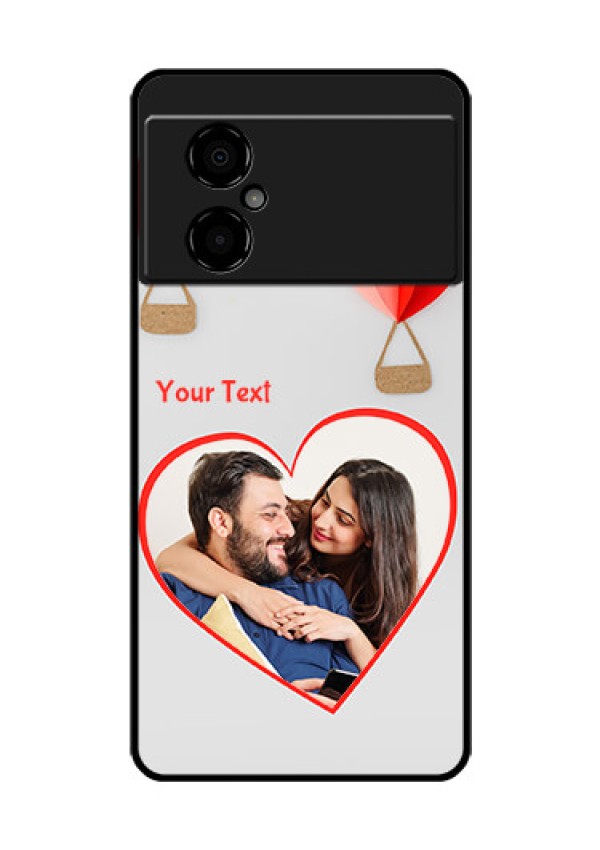 Poco M4 5G Custom Glass Mobile Case - Parachute Love Design