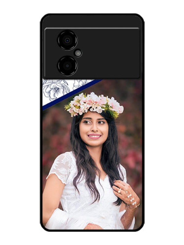 Custom Poco M4 5G Personalized Glass Phone Case - Premium Floral Design