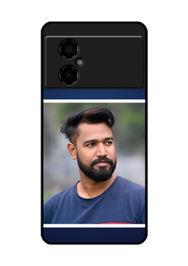 Poco M4 5G Personalized Glass Phone Case - Simple Royal Blue Design