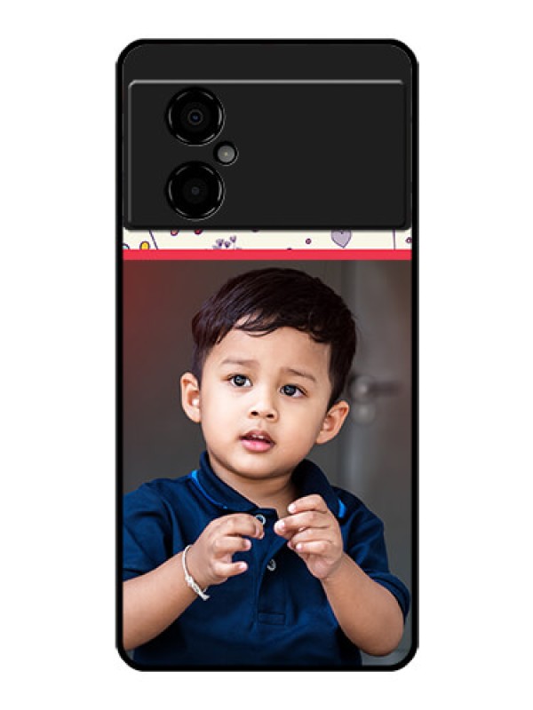 Custom Poco M4 5G Custom Glass Mobile Case - Premium Floral Design