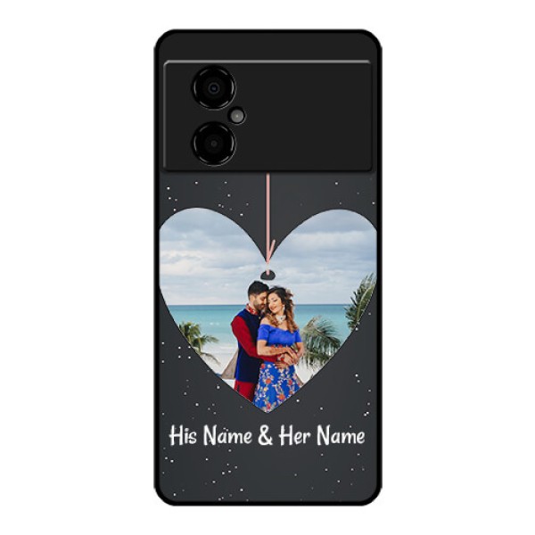 Poco M4 5G Custom Glass Phone Case - Hanging Heart Design