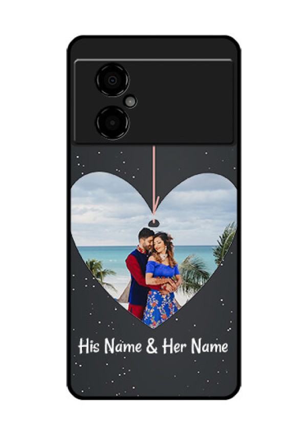 Poco M4 5G Custom Glass Phone Case - Hanging Heart Design