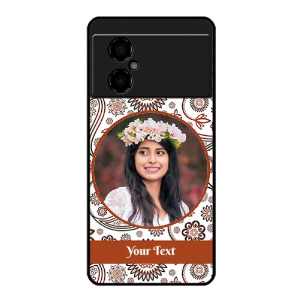 Poco M4 5G Custom Glass Mobile Case - Abstract Flower Design