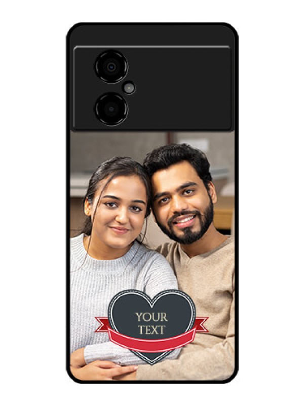 Custom Poco M4 5G Custom Glass Phone Case - Just Married Couple Design