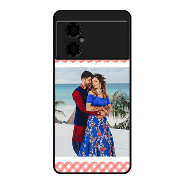 Poco M4 5G Personalized Glass Phone Case - Pink Pattern Design