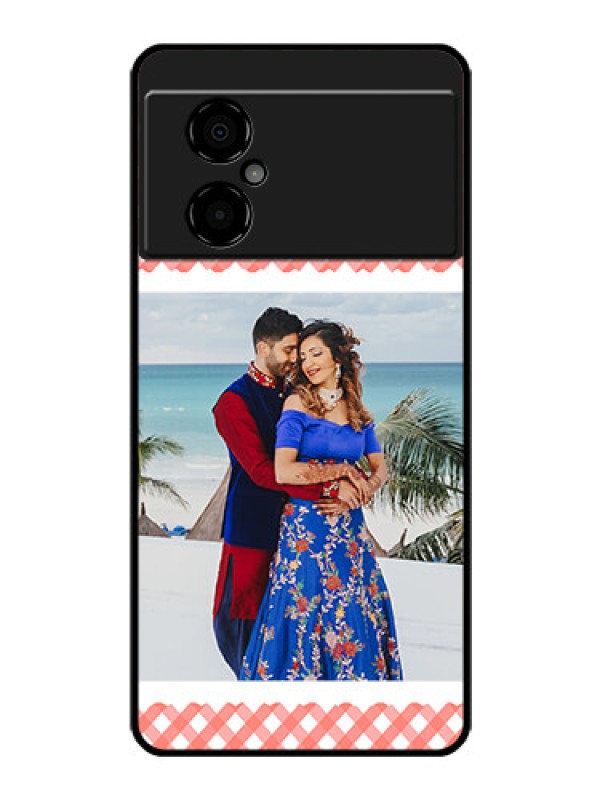 Custom Poco M4 5G Personalized Glass Phone Case - Pink Pattern Design