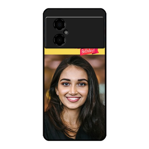 Poco M4 5G Custom Glass Mobile Case - Happy Birthday Design