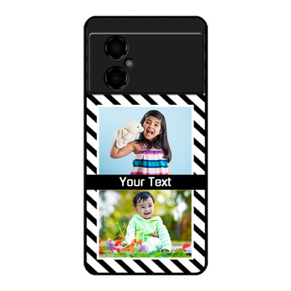 Poco M4 5G Photo Printing on Glass Case - Black And White Stripes Design Poco M4 5G Photo Printing on Glass Case - Black And White Stripes Design