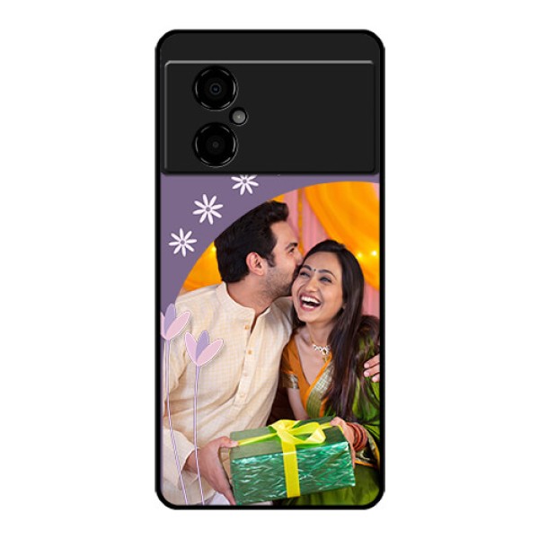 Poco M4 5G Custom Glass Mobile Case - Lavender flowers design