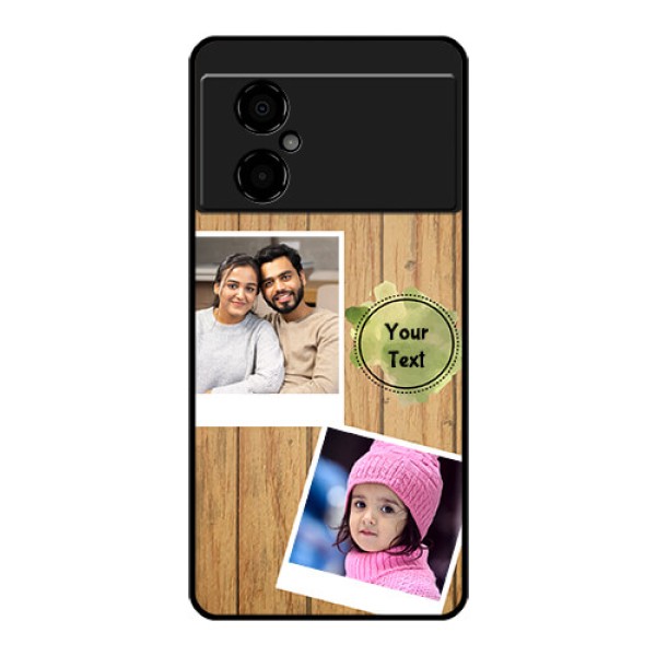 Poco M4 5G Custom Glass Phone Case - Wooden Texture Design