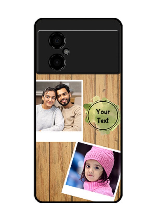 Poco M4 5G Custom Glass Phone Case - Wooden Texture Design