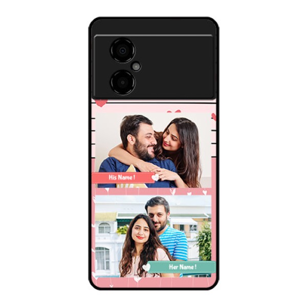 Poco M4 5G Custom Glass Mobile Case - Photo with Heart Design