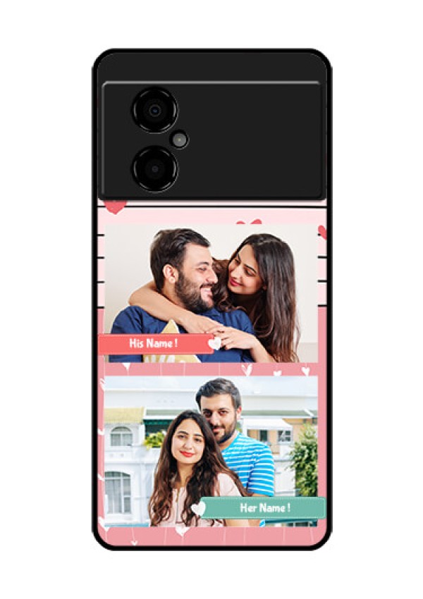 Poco M4 5G Custom Glass Mobile Case - Photo with Heart Design