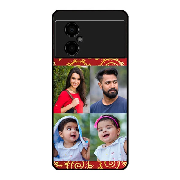 Poco M4 5G Photo Printing on Glass Case - 4 Image Traditional Design Poco M4 5G Photo Printing on Glass Case - 4 Image Traditional Design