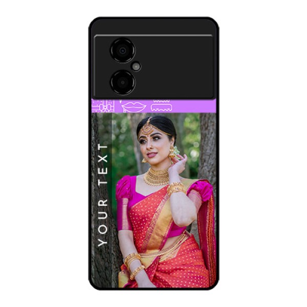 Poco M4 5G Custom Glass Mobile Case - Birthday Icons Design