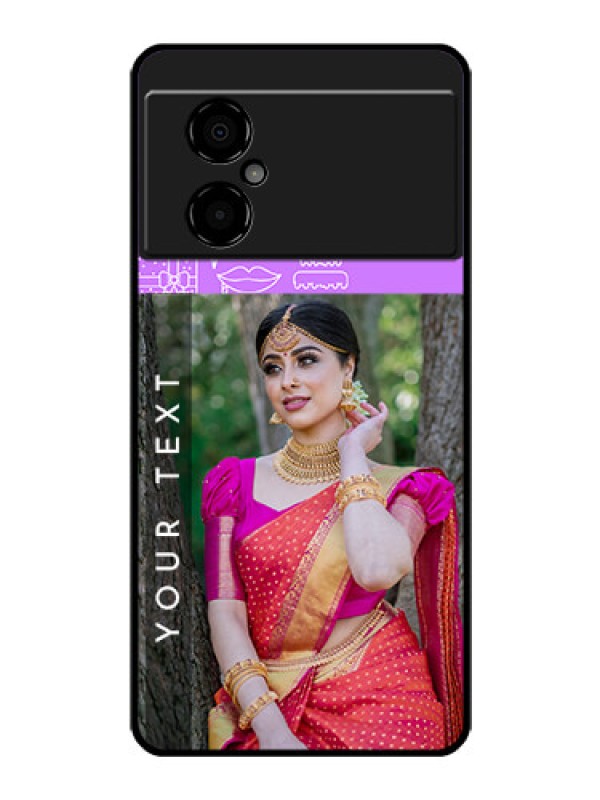 Custom Poco M4 5G Custom Glass Mobile Case - Birthday Icons Design