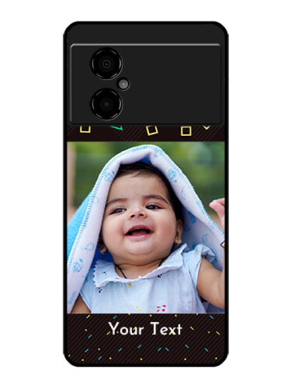 Custom Poco M4 5G Custom Glass Phone Case - with confetti birthday design