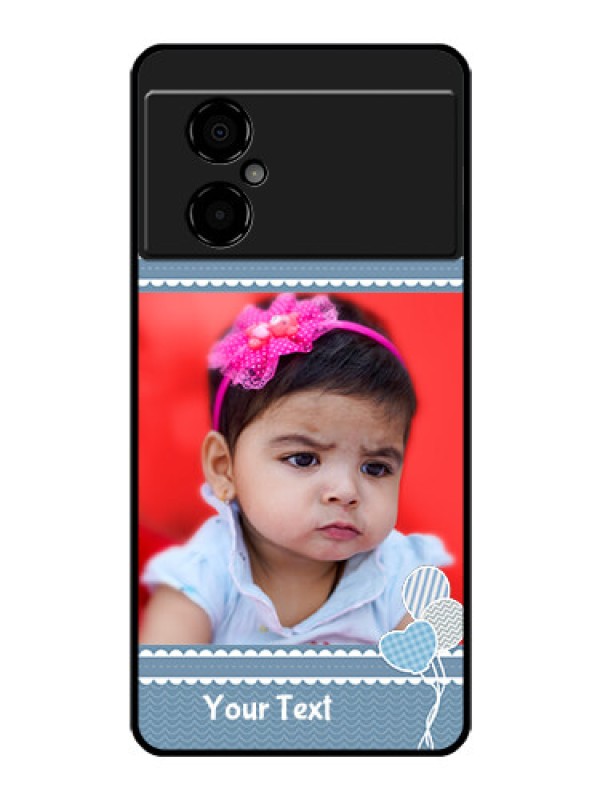 Custom Poco M4 5G Photo Printing on Glass Case - with Kids Pattern Design