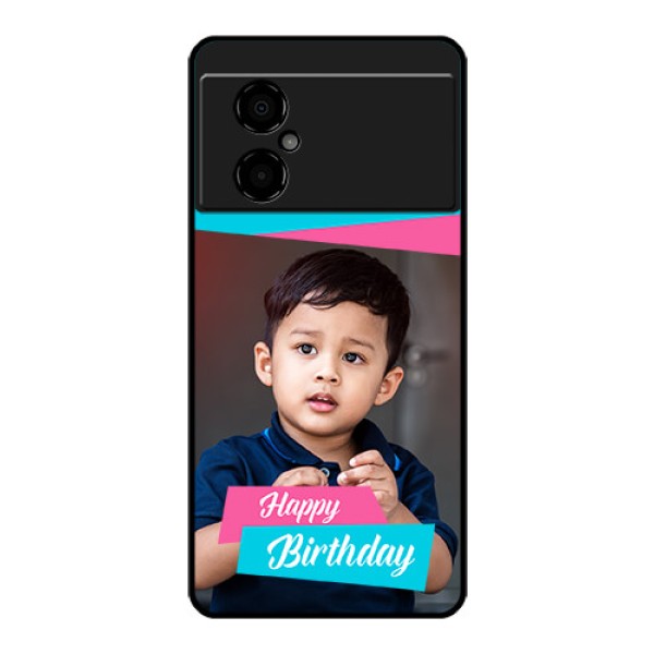 Poco M4 5G Personalized Glass Phone Case - Image Holder with 2 Color Design