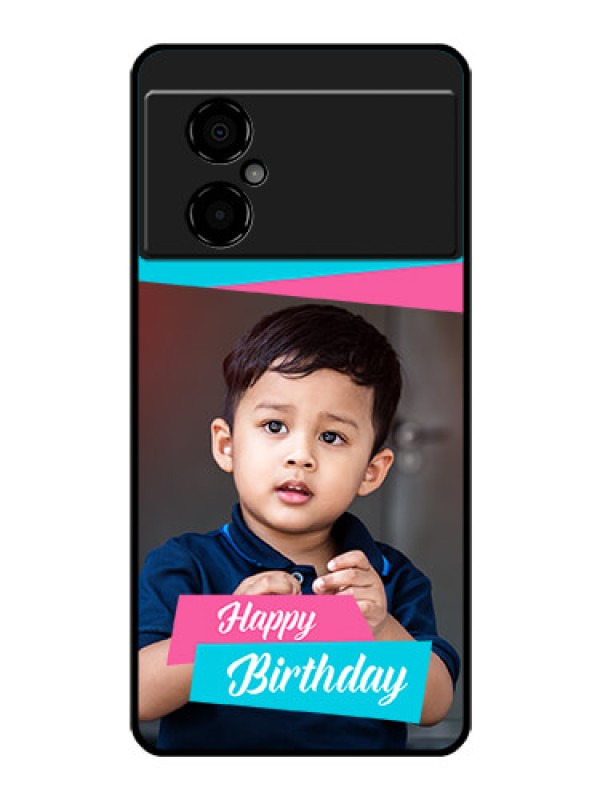 Custom Poco M4 5G Personalized Glass Phone Case - Image Holder with 2 Color Design