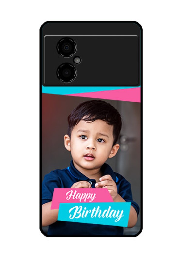 Poco M4 5G Personalized Glass Phone Case - Image Holder with 2 Color Design
