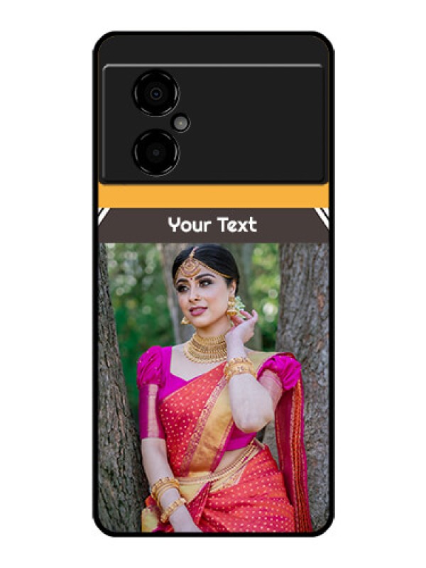 Custom Poco M4 5G Custom Glass Mobile Case - with Family Picture and Icons