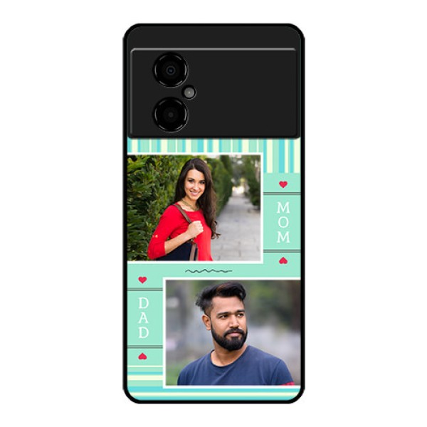 Poco M4 5G Custom Glass Phone Case - Mom & Dad Pic Design