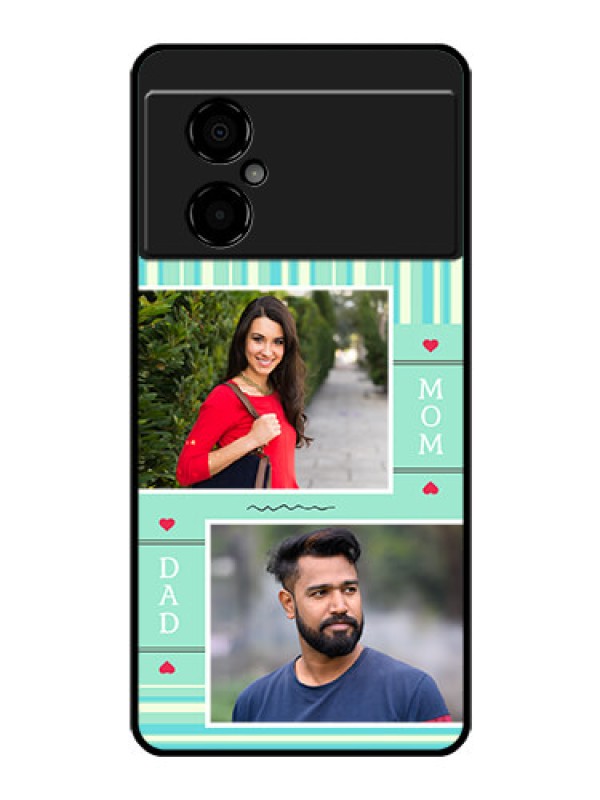 Custom Poco M4 5G Custom Glass Phone Case - Mom & Dad Pic Design