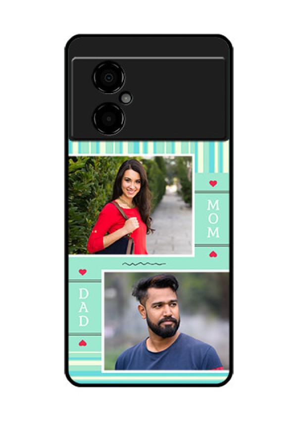 Poco M4 5G Custom Glass Phone Case - Mom & Dad Pic Design