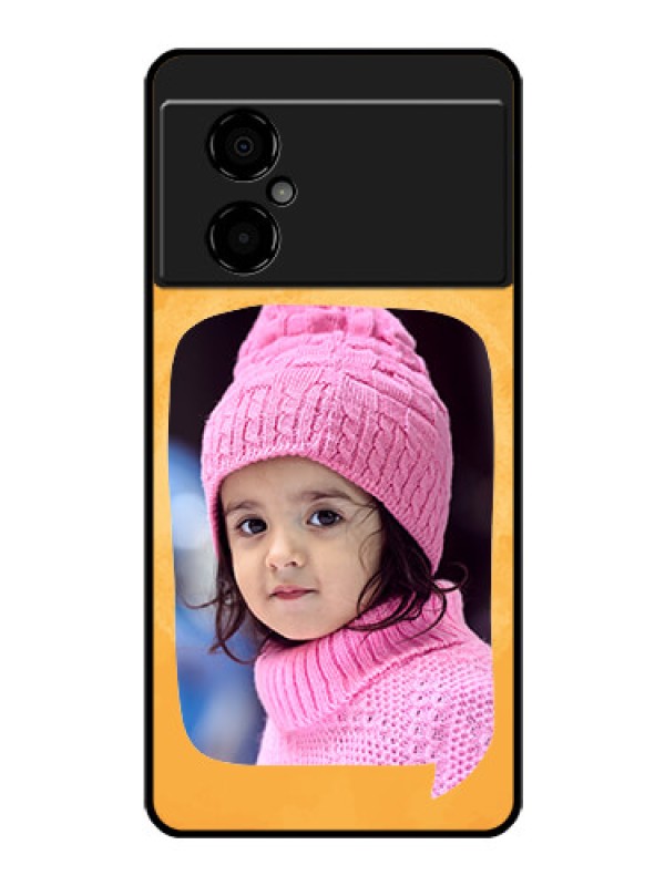 Custom Poco M4 5G Personalized Glass Phone Case - Water Color Design with Bird Icons