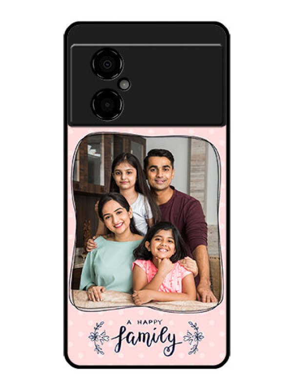 Custom Poco M4 5G Custom Glass Phone Case - Family with Dots Design