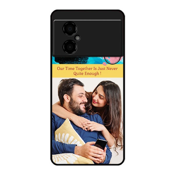 Poco M4 5G Custom Glass Mobile Case - Quote with Acrylic Painting Design