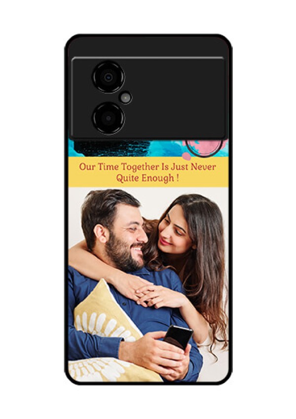 Poco M4 5G Custom Glass Mobile Case - Quote with Acrylic Painting Design
