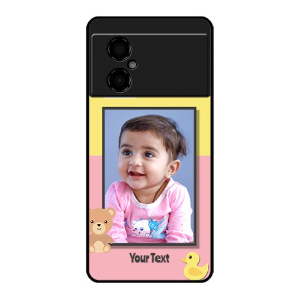 Poco M4 5G Photo Printing on Glass Case - Kids 2 Color Design