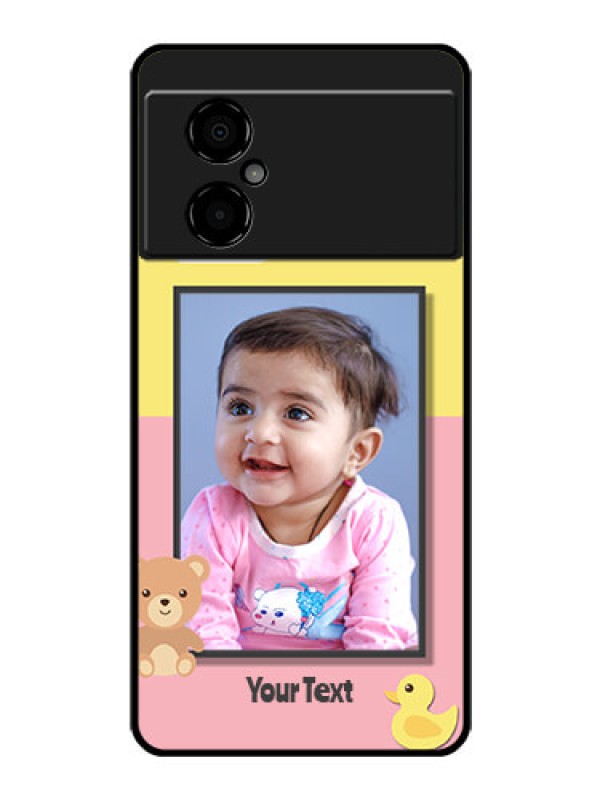 Custom Poco M4 5G Photo Printing on Glass Case - Kids 2 Color Design