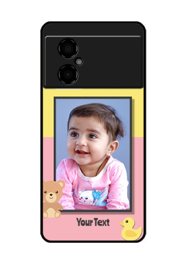Poco M4 5G Photo Printing on Glass Case - Kids 2 Color Design