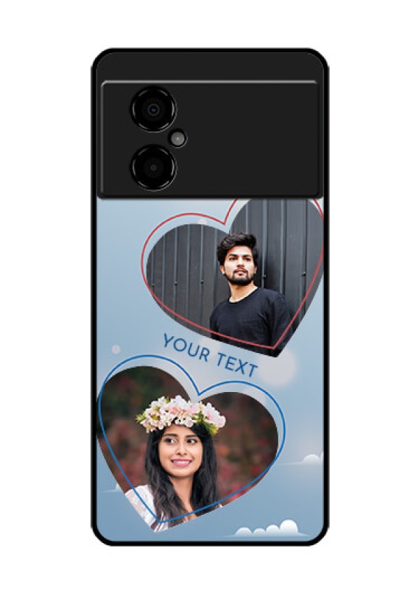 Poco M4 5G Custom Glass Mobile Case - Blue Color Couple Design