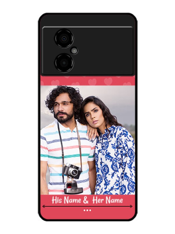 Custom Poco M4 5G Photo Printing on Glass Case - Simple Love Design