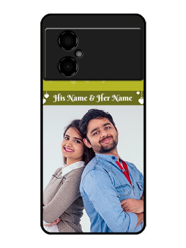 Custom Poco M4 5G Custom Glass Phone Case - You & Me Heart Design