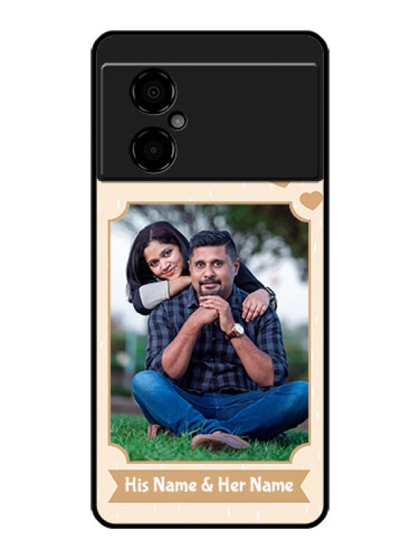 Custom Poco M4 5G Custom Glass Phone Case - with confetti love design