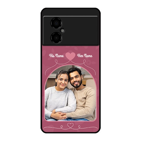 Poco M4 5G Photo Printing on Glass Case - Love Floral Design
